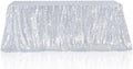 Poise3EHome Silver Sequin Tablecloth 60×120 Inch Rectangle Sequin Fabric Table Cloth for Baby Shower Birthday Christmas Party Wedding Christmas Holiday Cake Table Decoration by Poise3EHome