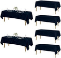 Fokitut 6 Pack Rectangle Tablecloth, 60x102 Inch, Stain Resistant and Wrinkle Polyester Table Cloth, Fabric Table Cover for Kitchen Dining, Wedding, Party, Holiday Dinner-Navy by Fokitut