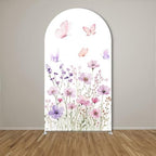 Purple Butterfly Stretchy Arched Backdrop Covers Spring Flowers for Girls Birthday Baby Shower Bridal Shower Party Supplies(No Stand!) - Image 2