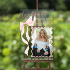 Personalized Graduation Welcome Sign with Photo – Clear Acrylic Yard Sign for High School Senior Graduation, Class of 2026, Custom Outdoor Graduation Decoration with Bow Detail - Image 5
