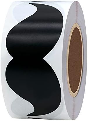 Black Mustache Stickers Moustache Party,Baby Shower,Little Man Themed Party,Father's Day,Bow tie Party Label 80×40 mm-200 Per Roll (10 Rolls) - Image 6