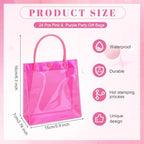 Sweetude 48 Pack Purple and Pink Sleepover Gift Bags Sleepover Spa Party Favors Reusable Goodie Bags with Handles PVC Clear Candy Bag for Pink Birthday Party Supplies Bridal Wedding Bridesmaid Gifts - Image 6