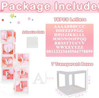 7PCS White Transparent Balloon Boxes, Baby Boxes with Letters for Baby Shower, Custom Name Boxes Backdrop for Bride Wedding Birthday Boy Girl Gender Reveal Graduation Party Decor - Image 4