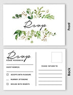 50 Blank RSVP Postcards Greenery Print 4"X6" Response Cards,RSVP Reply Card for Wedding,Bridal Shower,Baby Shower - Image 3