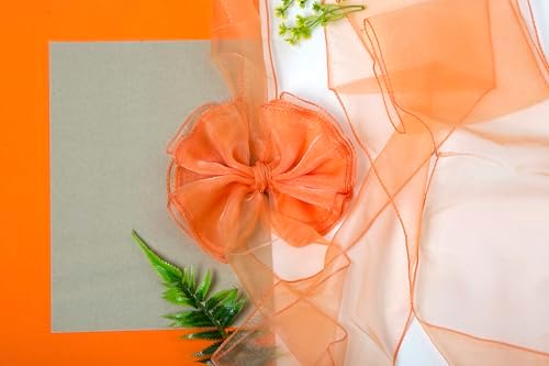 MDS Pack of 300 Organza Chair Sashes for Wedding & Event Décor – Peach - Image 5