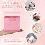 Qilery 50 Pcs Wedding Paper Gift Bags Bulk with Tissue Paper Small Gift Bags with Handle and Tags for Birthday Wedding 4th of July Party Business(Pink,4.7 x 2.4 x 3.9'') - Image 3