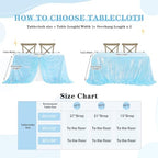 SoarDream Mermaid Blue Sequin Tablecloth 90"x132" Baby Shower Table Cloth - Image 4