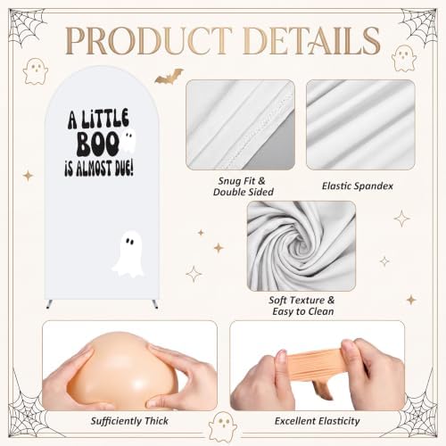 7.2ft Halloween a Little Boo is Almost Due Arch Backdrop Cover - Image 4