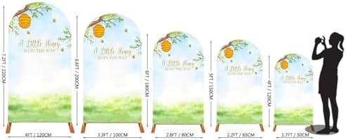 A Little Honey is on The Way Baby Shower Arch Backdrop - Bee/Honeycomb/Jungle Themed Watercolor Party Banner, Photo Booth Background for Newborn Celebration Decor (Honeycomb,7.2FT) - Image 6