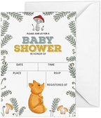 Pack of 30, Boy/Girl Baby Shower Party Collection, Baby Shower Invitation Cards, Fill in the Blank Invites WIth Envelopes, Fox Theme Party Supplies by Inkdotpot