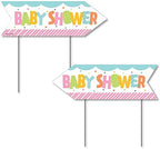 Big Dot of Happiness Colorful Baby Shower - Gender Neutral Party Sign Arrow - Double Sided Directional Yard Signs - Set of 2 by BigDotofHappiness