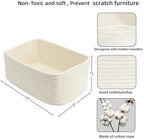 XUANGUO Small Woven Storage Baskets for Shelves, 13" x 9" x 5", White - Image 2