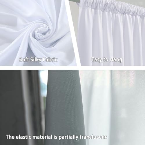10 x 10 Feet White Backdrop Curtain for Partie, Background Curtains for Photoshoot, Birthday, Wedding, Christmas, Anniversary, Halloween Party Decorations 5Ft x 10Ft, 2 Panels - Image 3