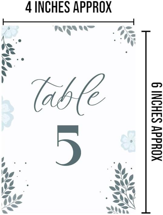 Leaf Design Table Number Cards Double Sided Party Table Numbers for Reception Baby Shower Anniversary Birthday Bridal Party 4x6 Inch - Image 4