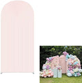 HUAYI Flesh Pink Ripples Pattern Arch Backdrop Cover for Birthday Party Wedding Baby Shower Decorations Chiara Backdrops Arched Wall Frame Stands Covers Props GP-459 4ft * 7ft by HUAYI
