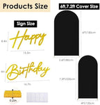 HAINARverS Set of 2 Stretchy Arch Backdrop Covers with Sign,Black, 6/7.2FT - Image 2