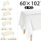 6 Pack Rectangle White Table Cloth Bulk Washable Polyester Table Cover for Wedding Dining Table Buffet Parties Banquet Decoration（60x102Inch, White） - Image 2
