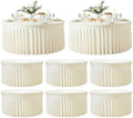 8 Pack Ivory Round Spandex Tablecloths, 5FT/60In Stretchy Table Cloth with Skirt, Washable Fitted Tablecloth, Circle Wrinkle Free Table Cover for Wedding Party Dining Banquet Event by Torrowsrort