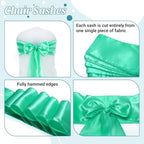 MDS® Pack of 150 Satin Chair Sashes for Weddings and Events Decor, Reusable Chair Bows for Banquet Chairs, Reception, Bridal Shower, Baby Shower, Birthday Party & Holiday Celebrations - Mint - Image 5