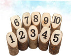 Rustic Decor Mini Wooden Stumps 10Pcs Number Printed Table - Image 6