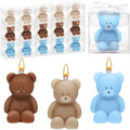 50 Pcs Bear Baby Shower Candle Favors for Guest Bear Party Favors Baby Shower Candles Bulk for Gifts Party Decorations (Light Brown,Dark Brown,Blue) by Dansib
