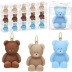 50 Pcs Bear Baby Shower Candle Favors for Guest Bear Party Favors Baby Shower Candles Bulk for Gifts Party Decorations (Light Brown,Dark Brown,Blue) by Dansib