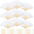50 Pcs White Paper Fans Paper Hand Fan- Handheld Paper Folded Fan for Wedding Party and Home Decoration by YOKIND
