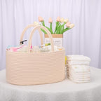 COMSE 2 Pack Baby Diaper Caddy Organizer, Diaper Basket, Baby Car Organizer, Diaper Change Organizer, Portable Tote Bag with Divider, Gift Baskets Empty, Cute Basket - Image 5