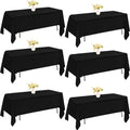 6 Pack Rectangle Black Table Cloth Bulk Washable Polyester Table Cover for Wedding Dining Table Buffet Parties Banquet Decoration（60x102Inch, Black） by JALANCY