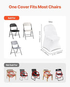 VEVOR Chair Covers, Polyester Spandex Chair Cover, Stretch Slipcovers for Wedding Party Dining Banquet Flat-Front Chair Covers (White-c, 150PCS) - Image 4
