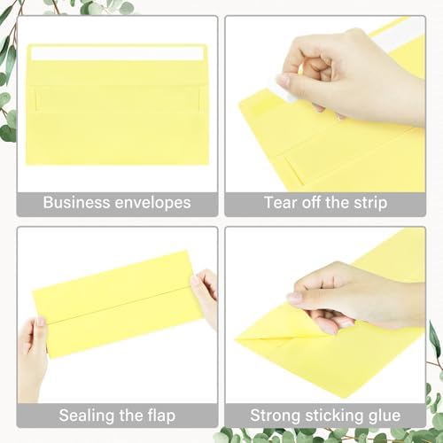 200 Pack #10 Yellow Envelopes Letter Size Self Seal Business Envelopes - Image 4