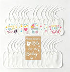 Baby Shower Bib Decorating Kit, 93 Pcs DIY Party Game with 22 White Bibs, 24 Markers, 25 Stencils, Gender Reveal Activity (wood grain) by MOVEBO