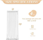 20ft x 15ft Champagne Tulle Backdrop Curtain for Parties Sheer Fabric Backdrop Curtains for Wedding Baby Shower Bridal Shower Birthday Photo Backdrop Drapes Background Decorations 4 Panels 5ft x 15ft - Image 6
