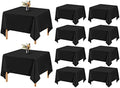 Showgeous 52x52 Inch Black Square Tablecloths, Polyester Table Covers by Showgeous