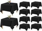 Showgeous 52x52 Inch Black Square Tablecloths, Polyester Table Covers by Showgeous