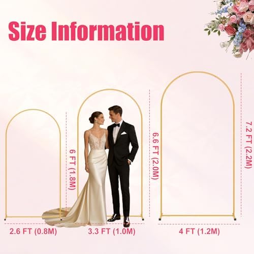 6.6FT Arch Backdrop Stand,Balloon Arch Stand Wedding Back Drop Arch Stand - Image 4
