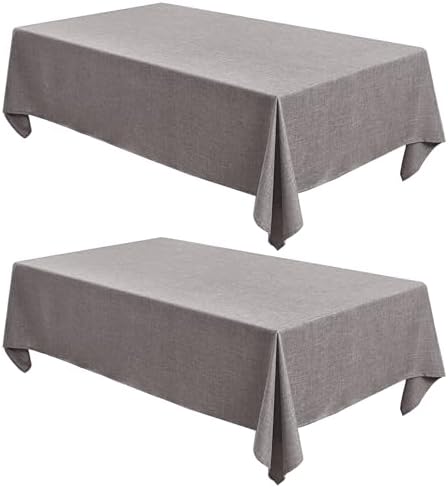 Fitable 2 Pack Stone Faux Linen Tablecloths Rectangle 54x78 Inch by Fitable