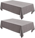 Fitable Faux Linen Tablecloths 60 x 84 Inch - 2 Pack Neutral Table Clothes for Rectangle Foot Tables, Stone Flax Look Kitchen Table Covers for Farmhouse, Dining, Party, Outdoor Picnic by Fitable