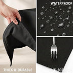 Thick Black Tablecloth, Water & Wrinkle Resistant, 54x120 Inch - Image 2
