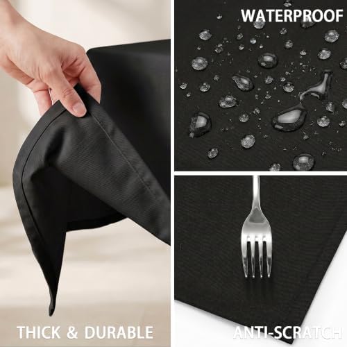 Thick Black Tablecloth, Water & Wrinkle Resistant, 54x120 Inch - Image 2