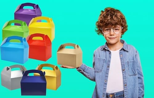 The Dreidel Company Gable Treat Boxes, Party Favor Boxes for Kids Birthday, Candy Boxes Party Favors, Weddings Events, Baby Shower, 6.25" x 3.5" x 3.5" Inch Box (Multi-Color Treat Box) (192-Pack) - Image 6
