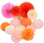 JOINPAYA 1set Fall Party Decoration with Pom Poms Flower Paper Fan Lantern by Unknown
