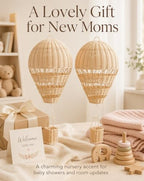 Toyvian 2PCS Rattan Hot Air Balloon Decor for Nursery, Hanging Wall Decor - Image 5