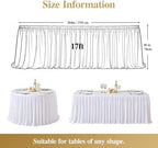 17ft White Satin Table Skirt for Rectangle & Round Table Teacher Desk Skirt - Image 5