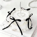 JarThenaAMCS 6 Inch White Fake Cake with Black Bows Round Artificial Fake Birthday Cake Coquette Dessert Decor for Wedding Party Display Photo Props Supplies by JarThenaAMCS