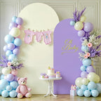 Beige and Purple Arch Backdrop Covers 7.2FT 6FT Party Wedding Arch Covers Stretchy Backdrop Set of 2 Baby Shower Bridal Shower Photo Birthday Spandex Pink Arch Stand Cover - Image 2