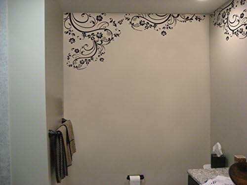 Lime Green Edge Wall Decal Swirl Flower Floral Design. #262A (100" X 29") #262A - Image 2