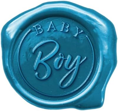 Infusion Wax Seal Baby Stickers - Elegant Self-Adhesive Baby Shower Envelope Seals in 12 Color Options - Perfect for Invitations, Cards, & Party Favors - 25 Pack (Baby Boy) by Infusion