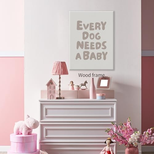 Wrapped Framed Fun Kids Quotes Canvas Posters Every Dog Needs A Baby Wall Art Modern Trendy Minimalist Toddler Prints Playing Print For Nursery Room Wall Decor 16x24 inch - Image 6