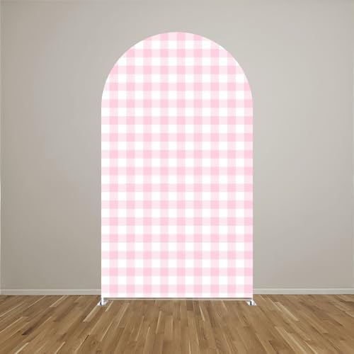 Strawberry Arch Covers Stretchy Backdrop Photo Booth Background Arched Backdrop Cover Stretchy Cover for Party Decoration Round Top Frame Spandex Cover (GX-2668,7.2x4ft) - Image 2